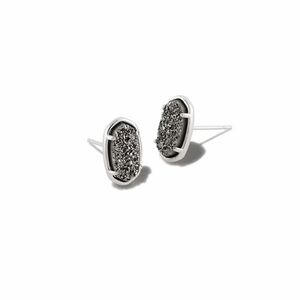 Kendra Scott Grayson Silver Stud Earrings in Platinum Drusy